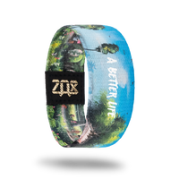 Inside design of A Better Life, text on center of wristband. Classic Cambodian artwork background.