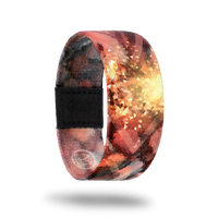 Afterglow-Sold Out-ZOX - This item is sold out and will not be restocked. Orange, red and yellow pixelated abstract design. The inside is the same and reads AfterGlow.