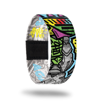 Against All Odds-Sold Out-ZOX - This item is sold out and will not be restocked. Brightly multicolored graffiti abstract. Inside is the same in grey and white and reads Against All Odds.  