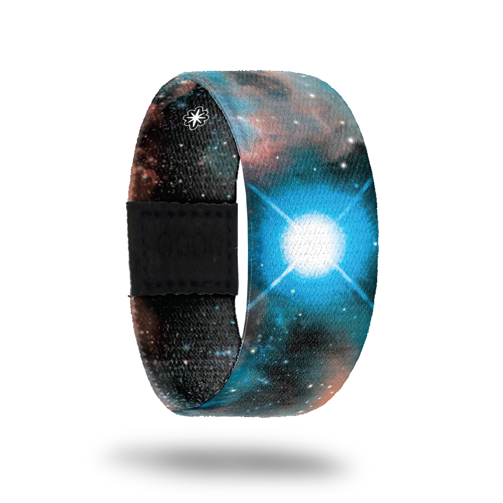 This is a reward strap and not purchasable. You can earn this reward by collecting and redeeming 5 white tickets/stars. The band is reversible. On the outside, there is a blue, brown and black nebula design with a large white star in the middle. The inside is similar in color and says Beacon Of Light.