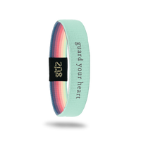 Product photo of inside design with black text guard your heart with varying background in mint, green, peach, pink, red, maroon, purple, or blue