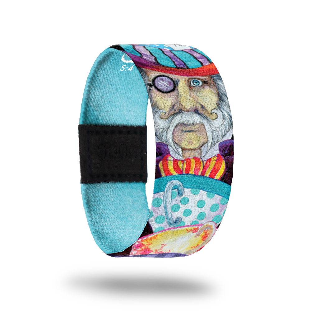 Ask Questions-Sold Out-ZOX - This item is sold out and will not be restocked. The Mad Hatter from Alice in Wonderland (inspired). Old man with a colored and striped top hat, monocle and mustache. Inside is solid teal and says Asl Questions. This is part of a mini collection.  