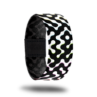 Outside design for Tune In To Truth. Black and white patterned design 
