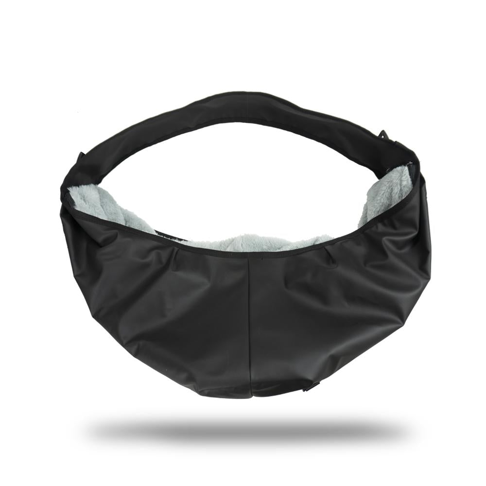 product image showing the side of a black dog carrier
