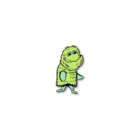 Enamel pin photo of 2020 - Day 10 - Lunch Thief Larry: light green monster
