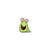 Enamel pin photo of 2020 - Day 12 - Hermy Highnote: Green slug-like monster with peach eyeballs