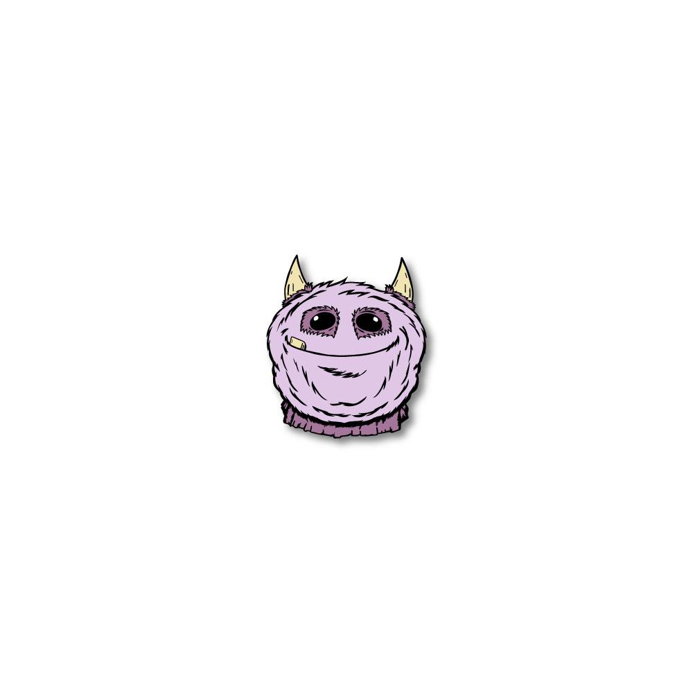 Enamel pin photo of 2020 - Day 2 - Purple Pete: purple monster with horns and one tooth